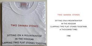 sahara stones long multiples t-shirt merchandise sitting on a stone limited edition